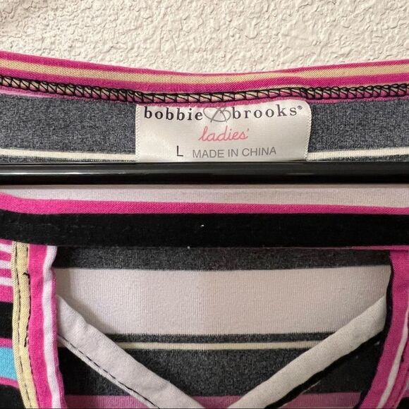 Bobbie Brooks Short Sleeve Striped Tee Size Large - Picture 4 of 4